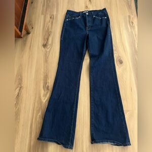 Good American Dark Blue Flare Jeans